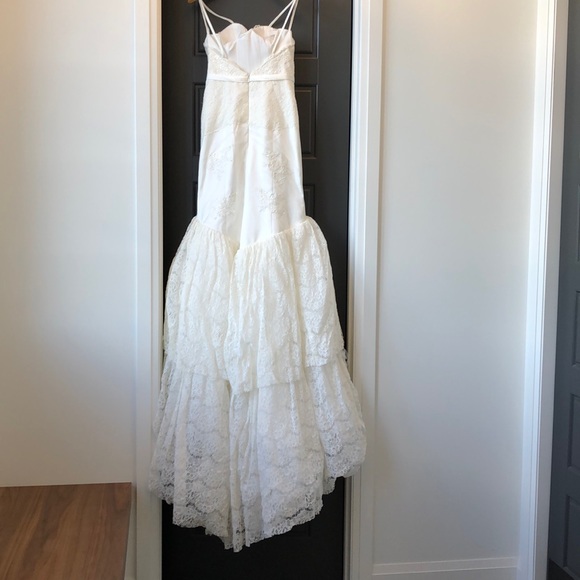 Stunning Ivory Lacy Fit and Flare Gown - Picture 4 of 5